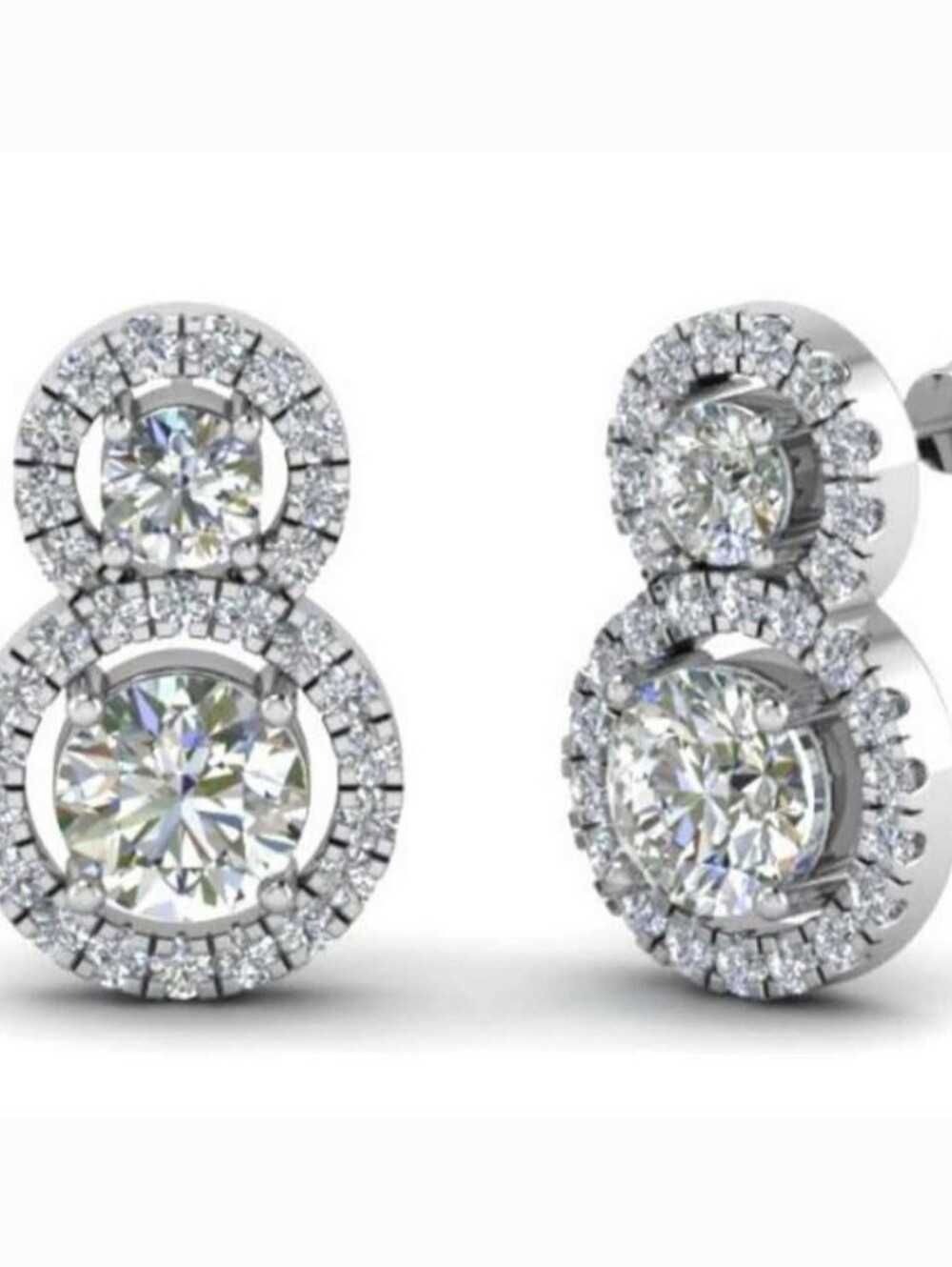 New 4ct Moissanite  Drop Earrings